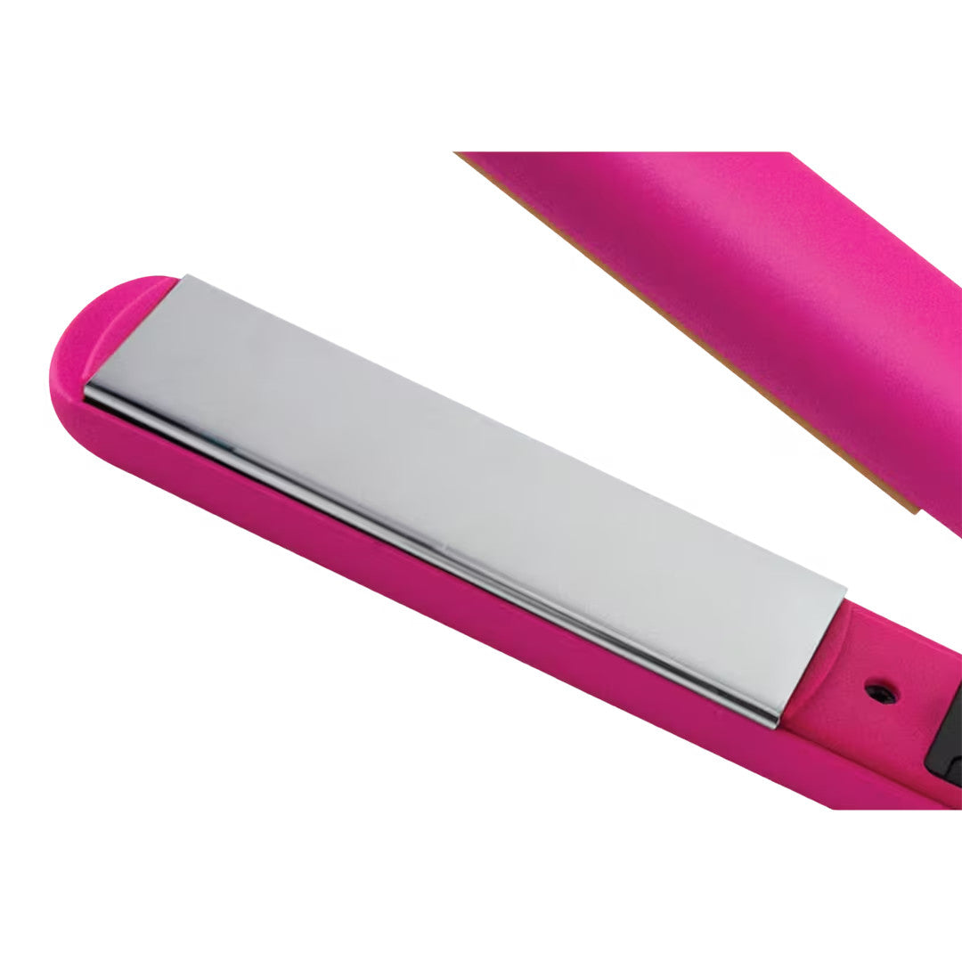 Pink Titanium Flat Iron 1-Inch Hair Styling Iron with Adjustable Temperature