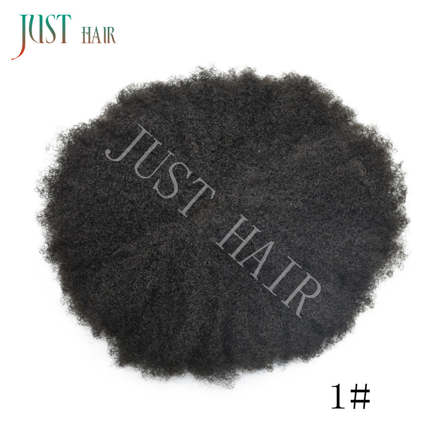 Men's Afro Curly Hair Units for Black Men - Thin Skin Toupee & Hairpieces