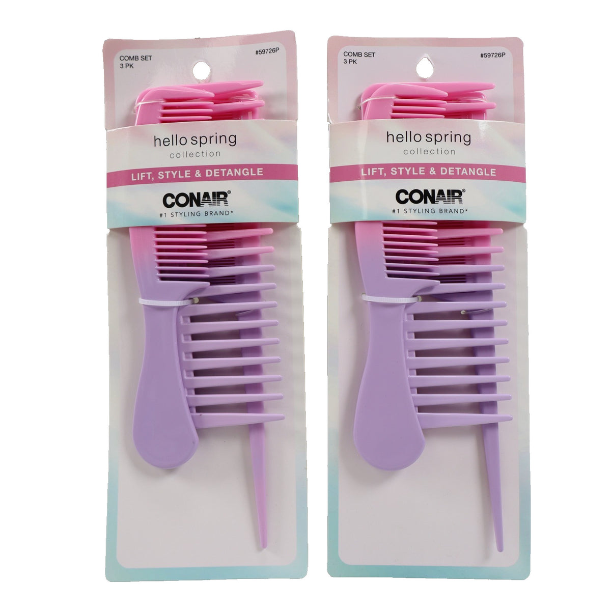 Pink Hair Comb Set - Detangling & Styling Hairbrushes for Gentle Hair Care