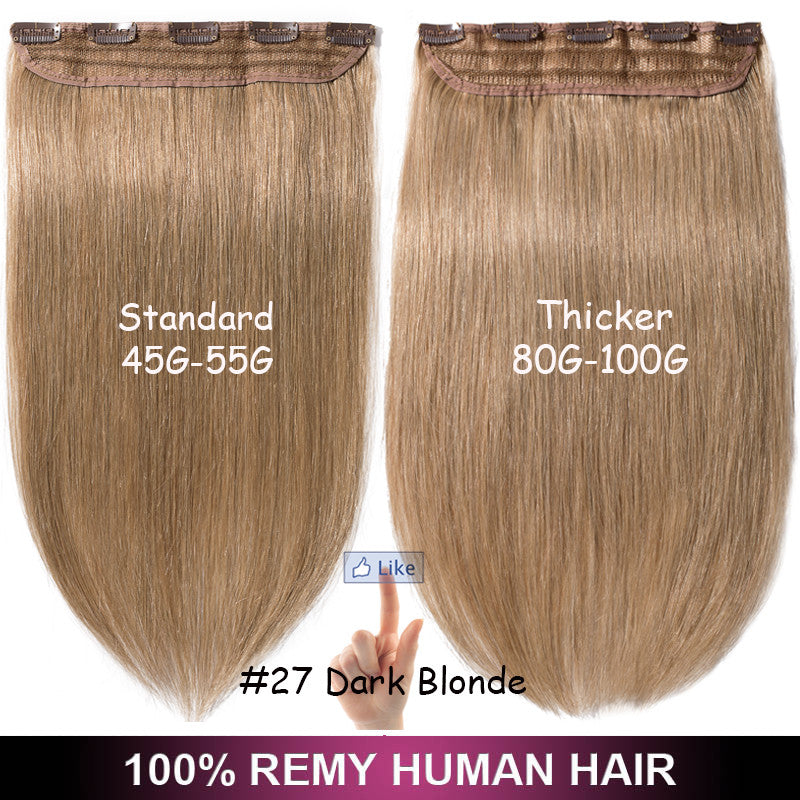 Full Head Clip-In Hair Extensions - Remy Human Hair, Seamless 3/4 Piece