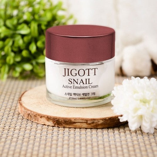 Jigott Snail Essence Moisture Skin Care Set - Toner, Emulsion, Cream, Travel Sizes