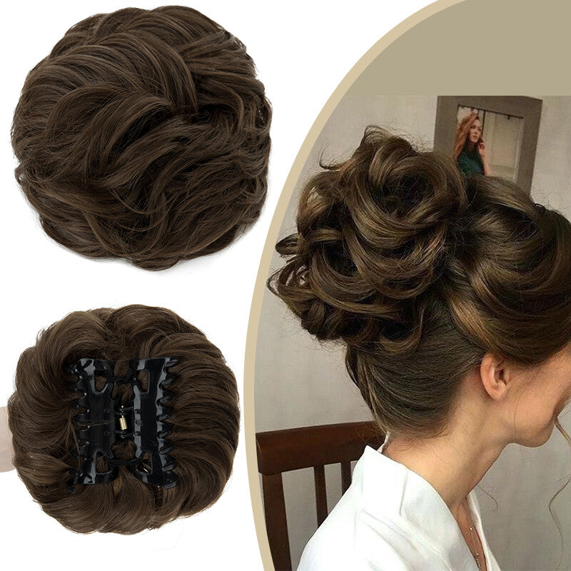 Clip-On Messy Bun Hair Piece Extension for Natural Updos - Blonde