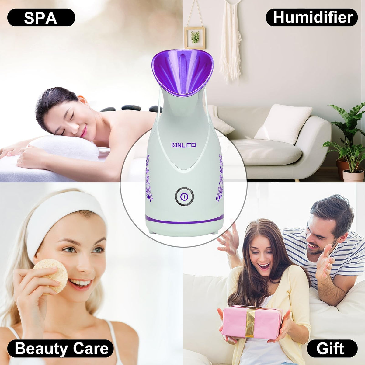 Nano Ionic Facial Steamer with Purple Finish - Skin Hydration & Pore Purification