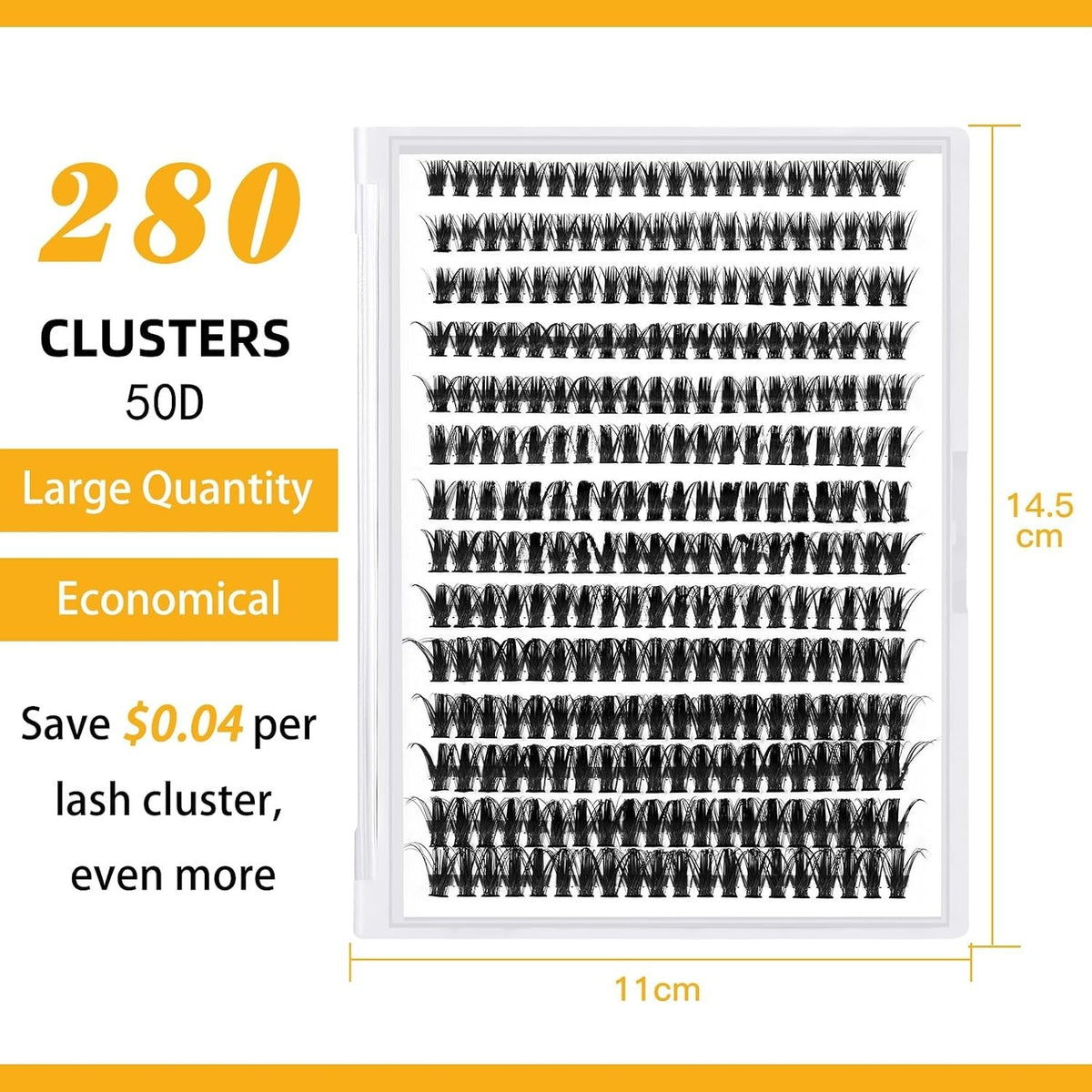 DIY False Eyelash Clusters - 280 Natural Wispy Extensions for Easy Application