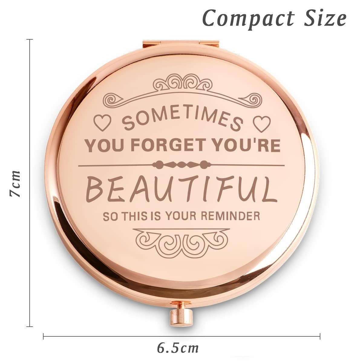 Personalized Compact Mirror for Women Girls - You Are Beautiful Gift