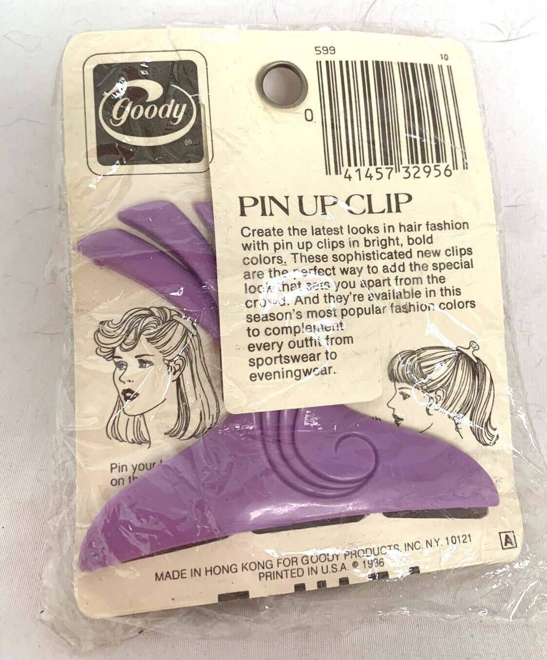 Vintage Retro 1986 GOODY Pin Up Clip Hair Butterfly Clamp Fashion