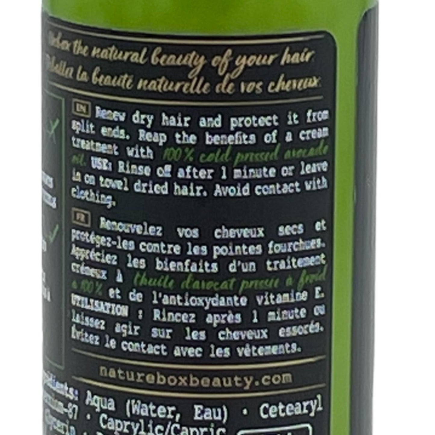 2 Pack Avocado Oil Repair Cream for Split Ends - Hair Damage Treatment 5.1 oz