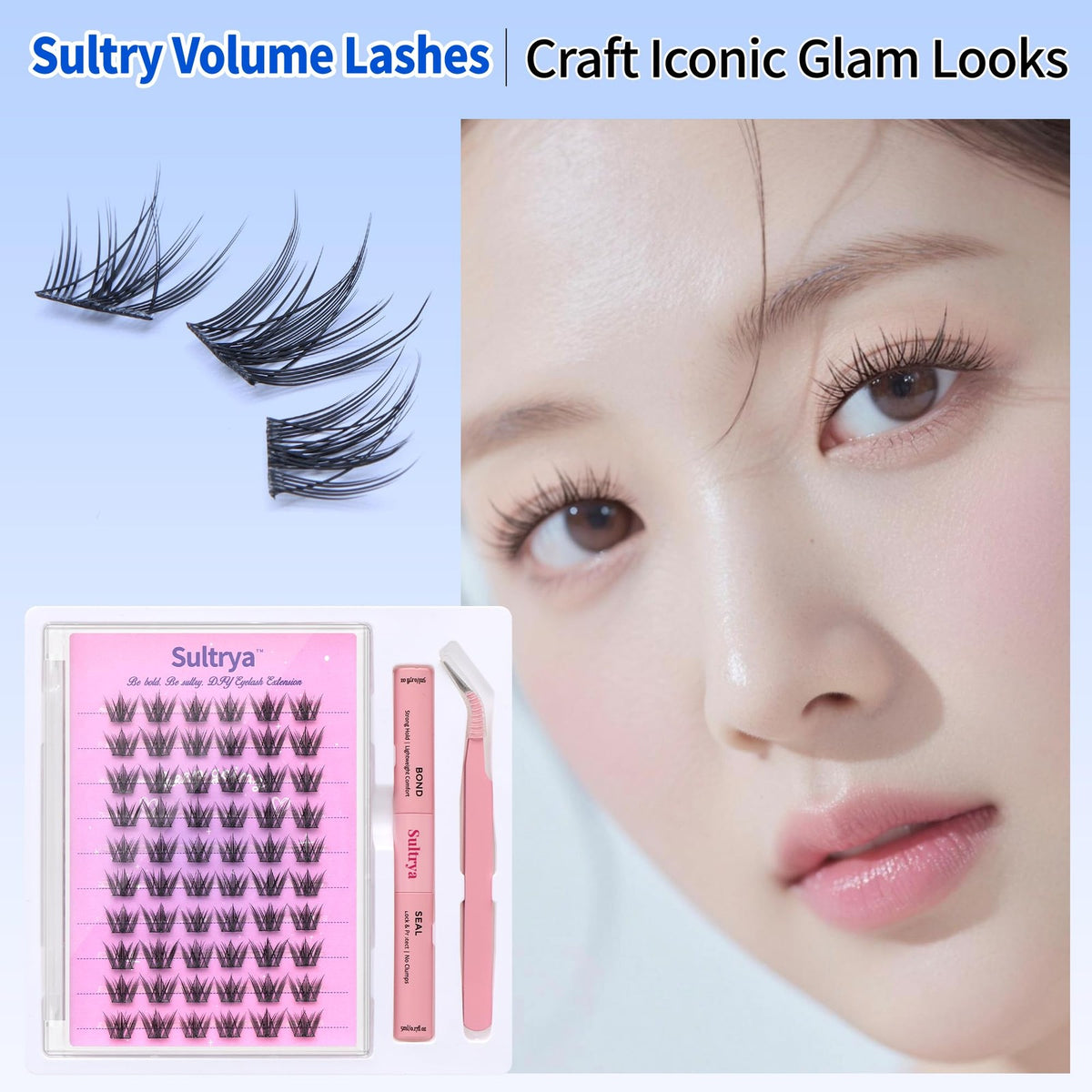False Eyelash Extensions Kit – 60 Pre-Made Volume Fans for DIY Lashes