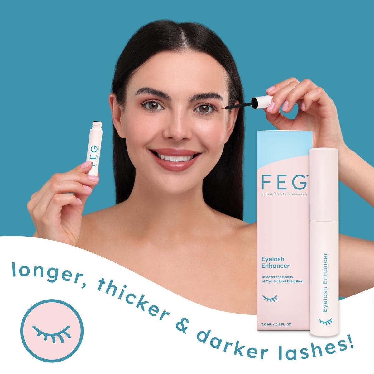 Eyelash Enhancer Serum for Longer, Thicker, Darker Lashes - 2 Pack