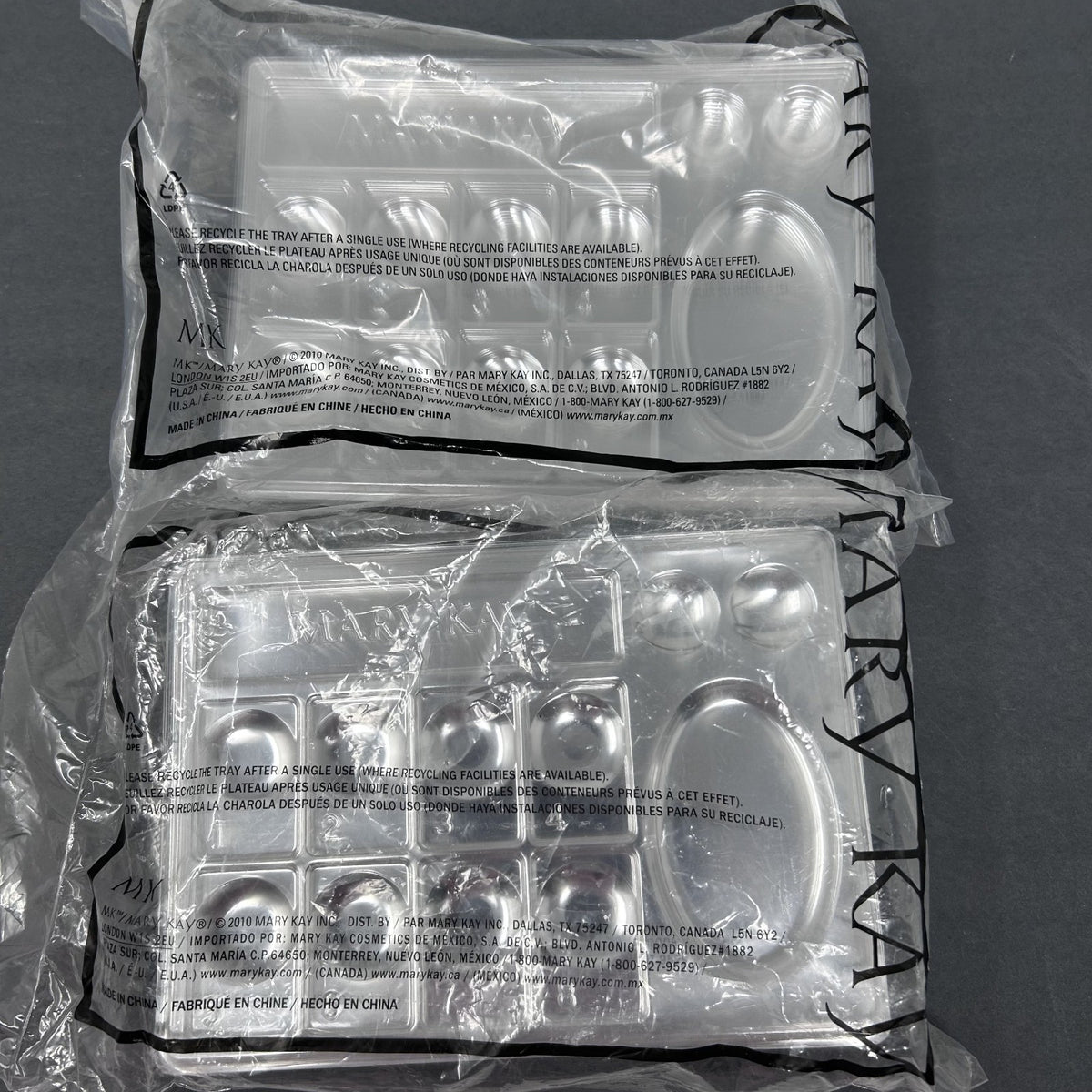 2 Pack Disposable Clear Makeup Sample Trays for Beauty Products