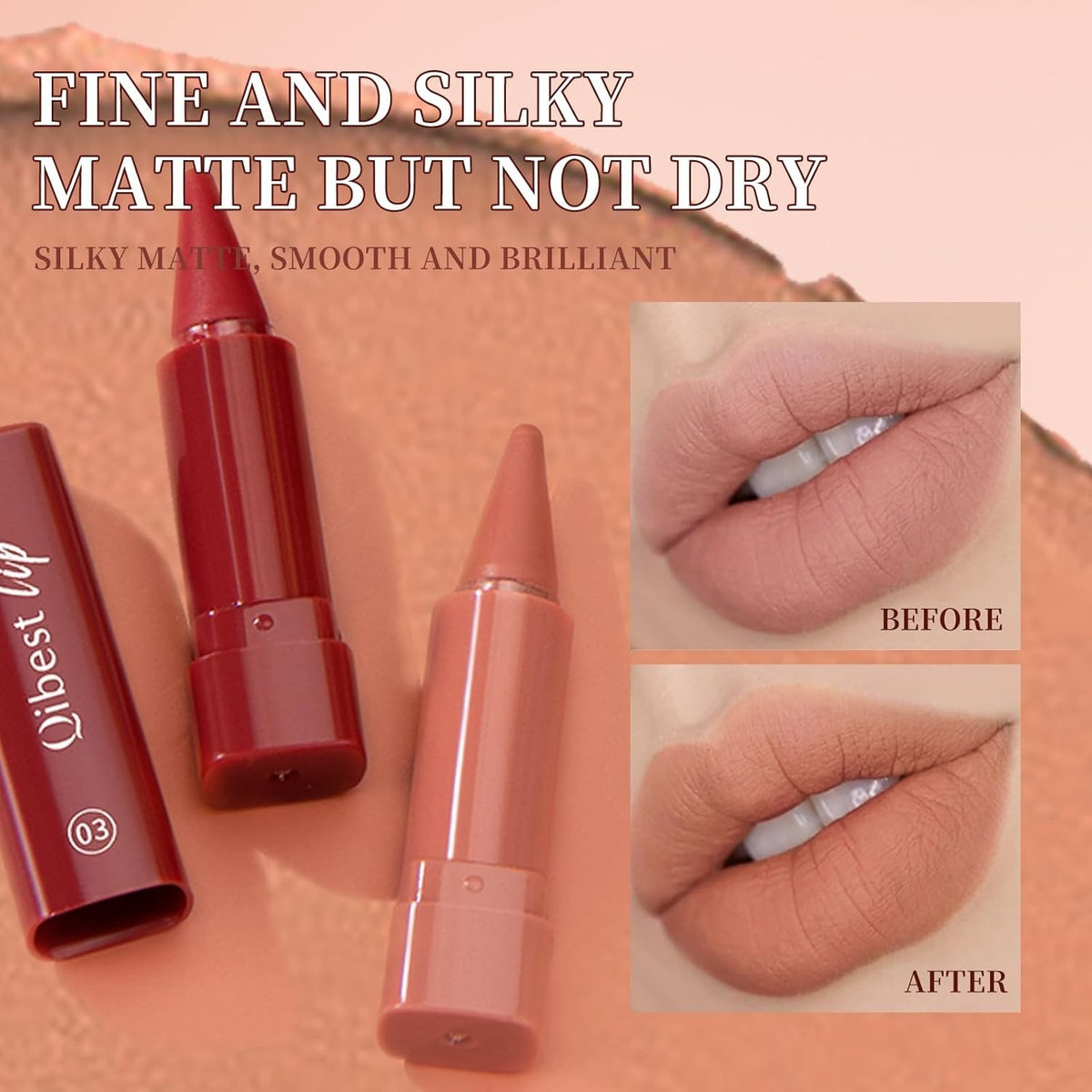 6-Piece Gradient Lip Liner and Lipstick Set - Ombre Matte & Hydrating