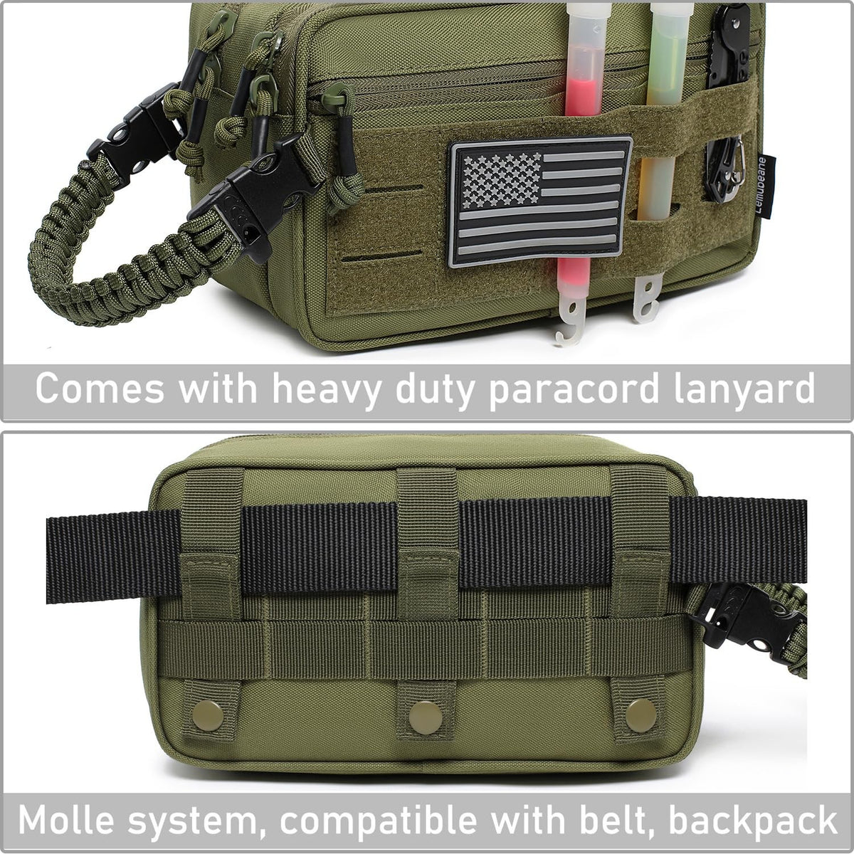 Men's Waterproof Tactical Toiletry Bag with Molle Attachment & Pouch