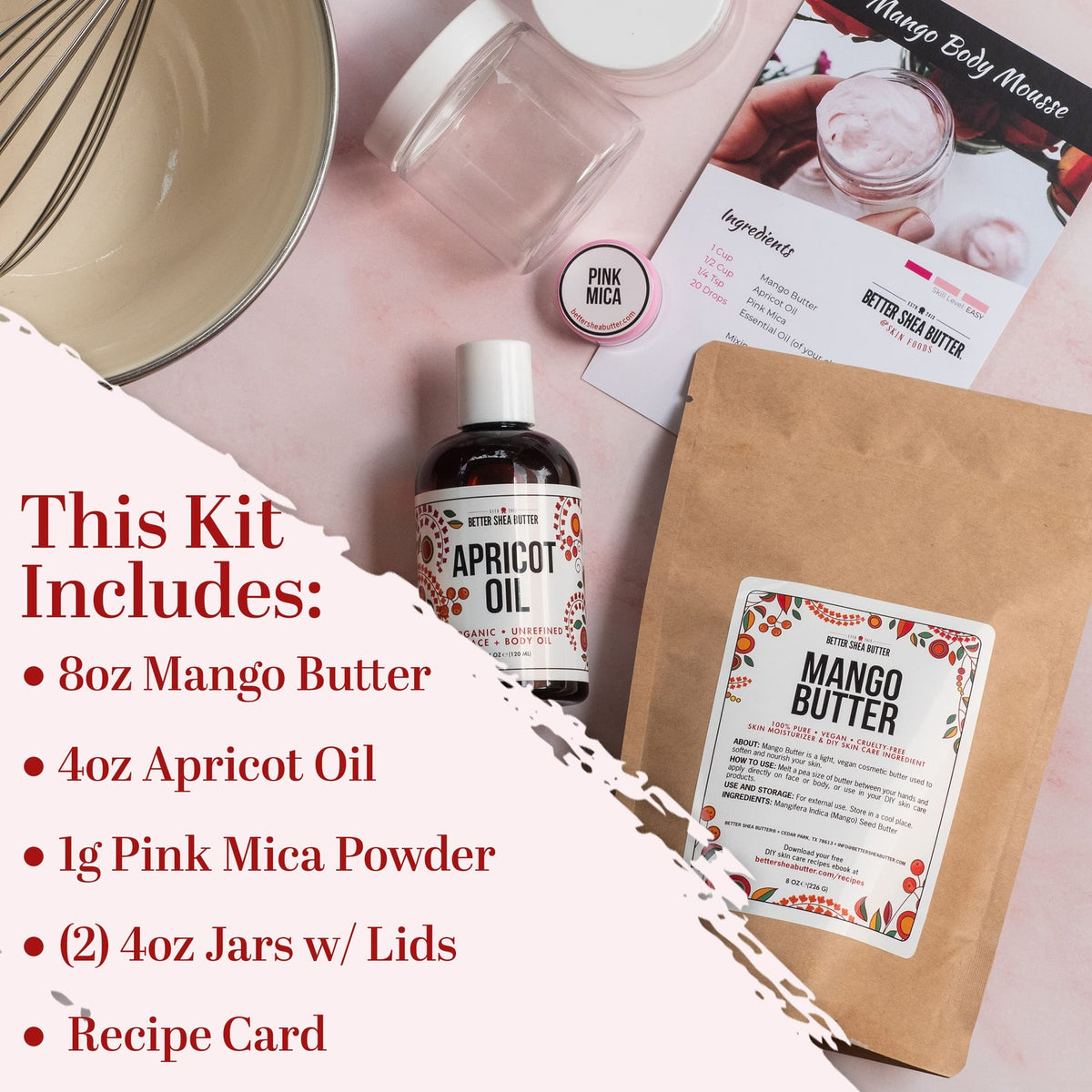 DIY Body Butter Making Kit with Mango & Apricot Oil - Organic & Vegan