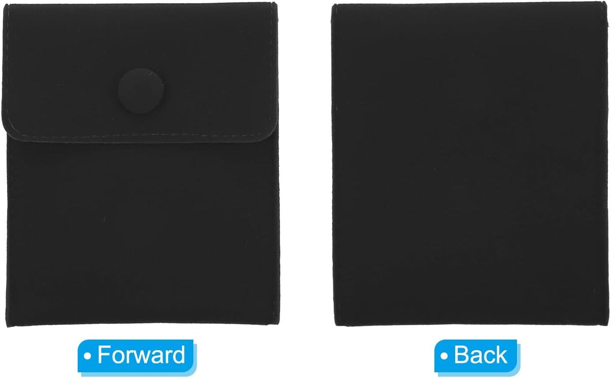 Jewelry Pouches with Snap Button - Velvet Storage Bags, 6 Pack, 10x8.5cm