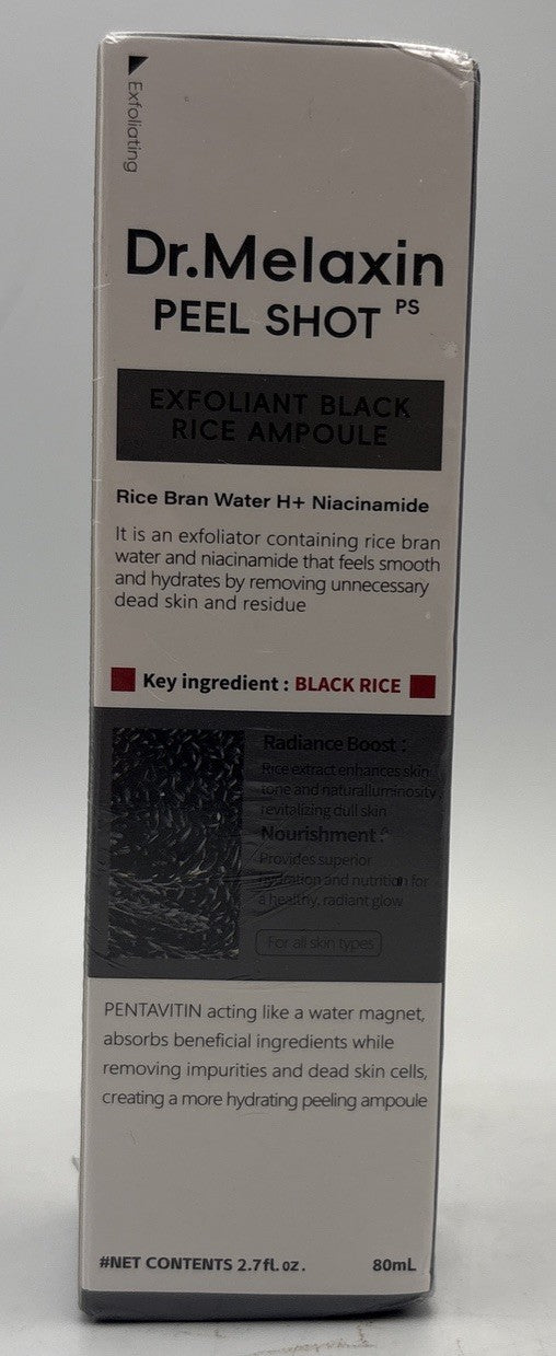 Exfoliating Black Rice Ampoule Face Scrub - Dr.Melaxin Peel Shot 2.7oz