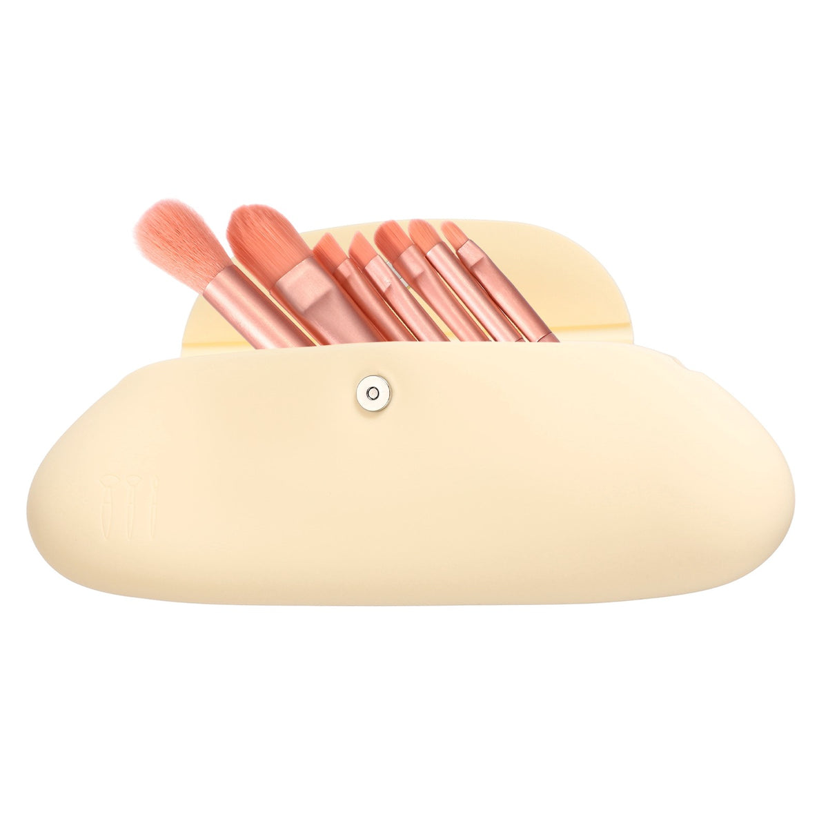 Silicone Makeup Brush Holder Travel Cosmetic Bag with Magnetic Closure - Yellow