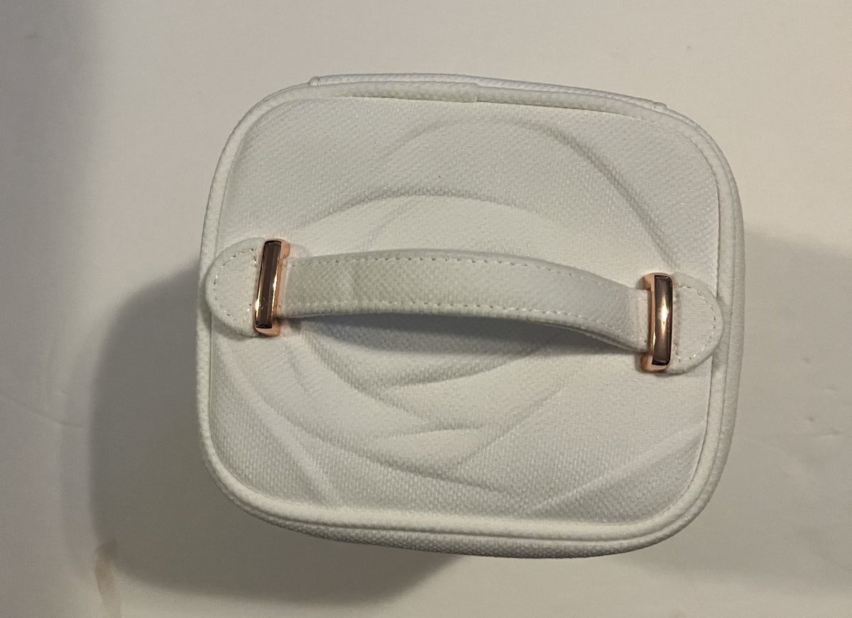 Lancôme White Cosmetic Bag with Samples – Luxury Toiletry Organizer