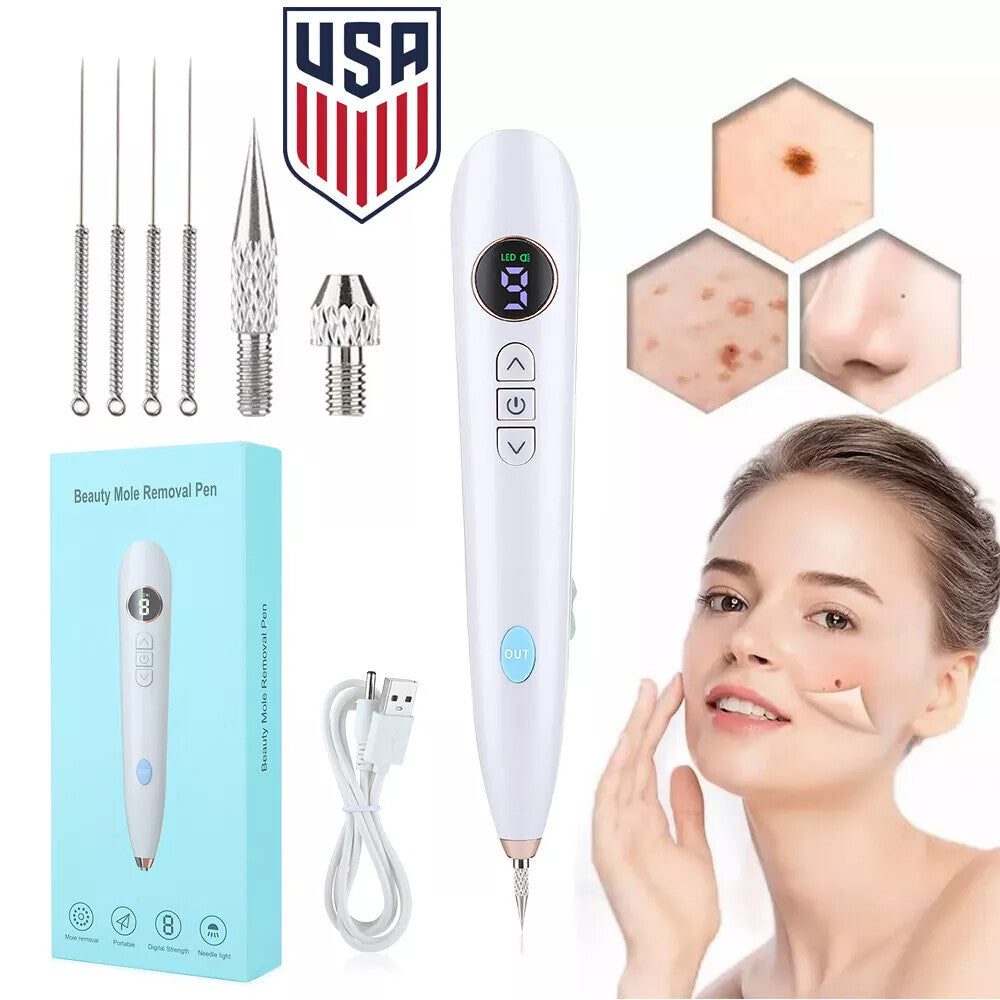 Laser Mole & Skin Tag Remover Pen - 9 Level Adjustable Spot Treatment