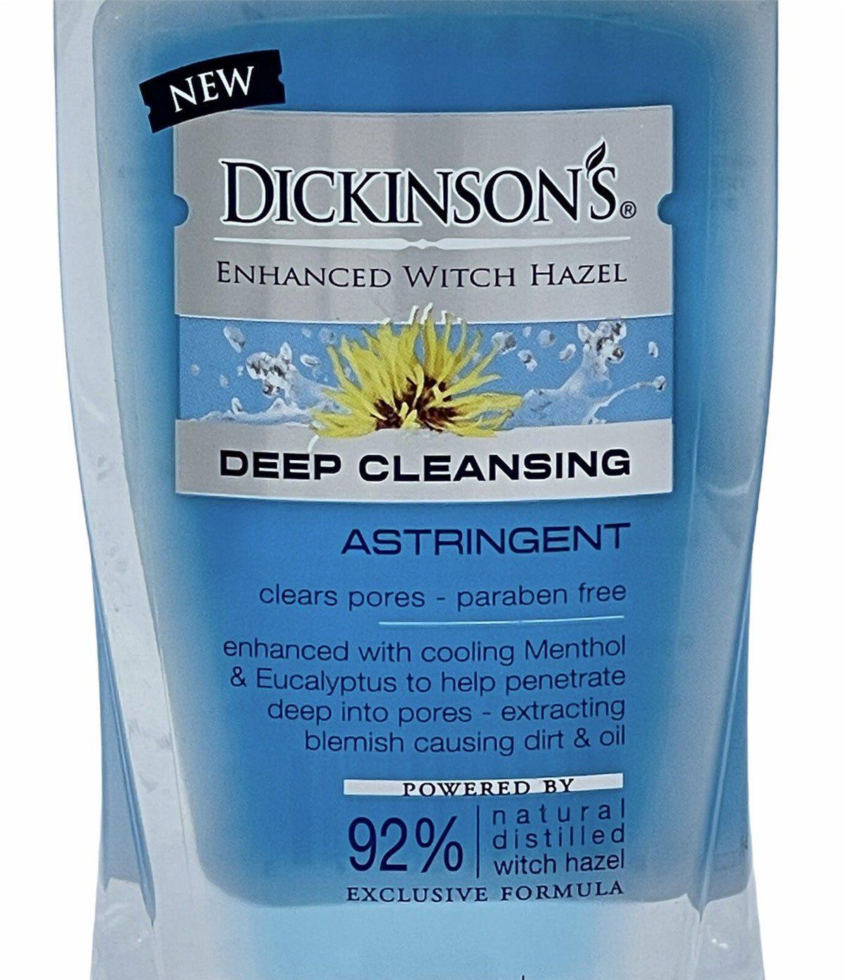 Dickinson's Witch Hazel Deep Cleansing Astringent Menthol Eucalyptus 16 oz 2 Pack