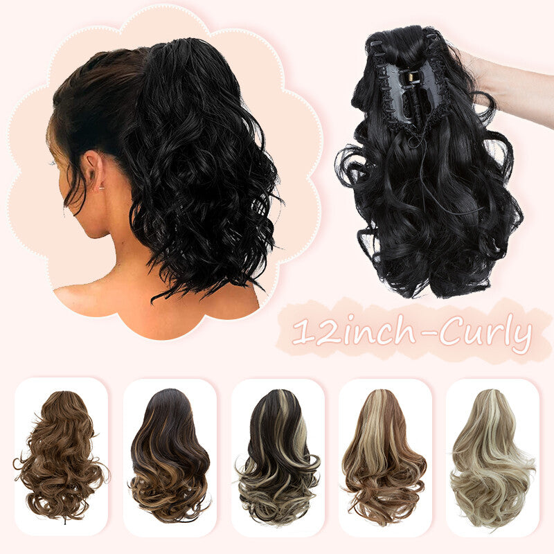 Real Wavy Claw Clip-In Ponytail Hair Extension Extra Thick Synthetic Hair