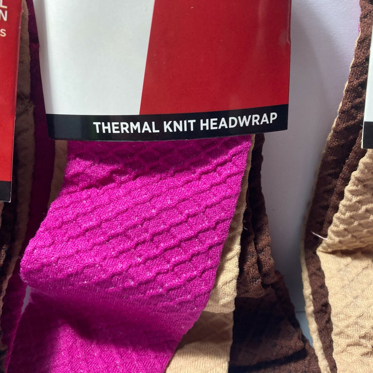 Vidal Sassoon Thermal Knit Headwrap Head Band (3) Packs of 3 Pink