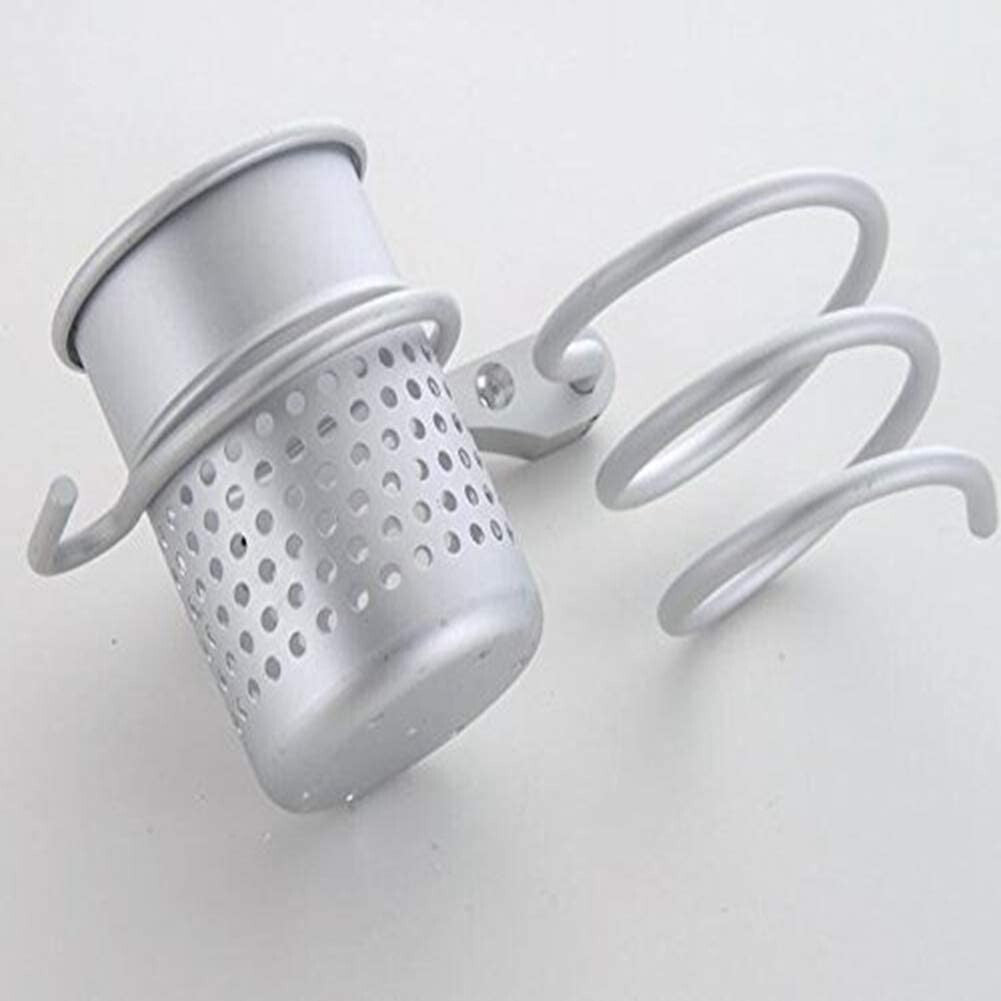 Wall-Mounted Hair Dryer Holder with Comb Storage Rack for Bathroom
