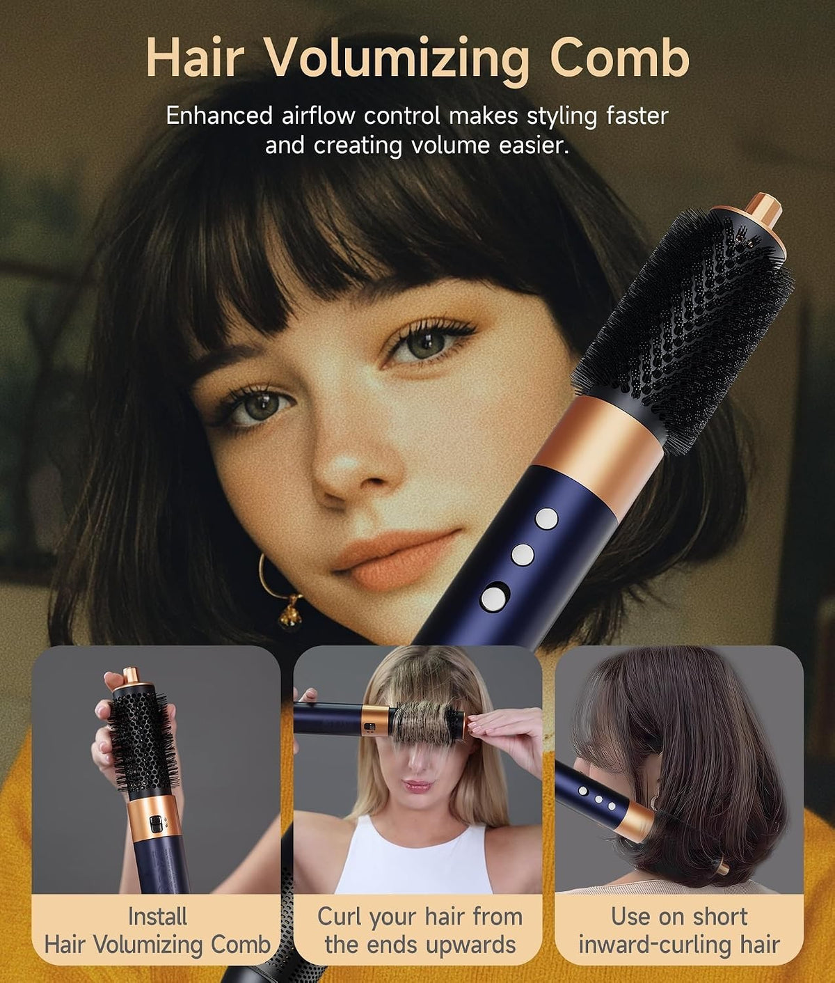 Leohaya All-in-1 Ionic High Speed Dryer Brush & Auto-Wrap Curlers