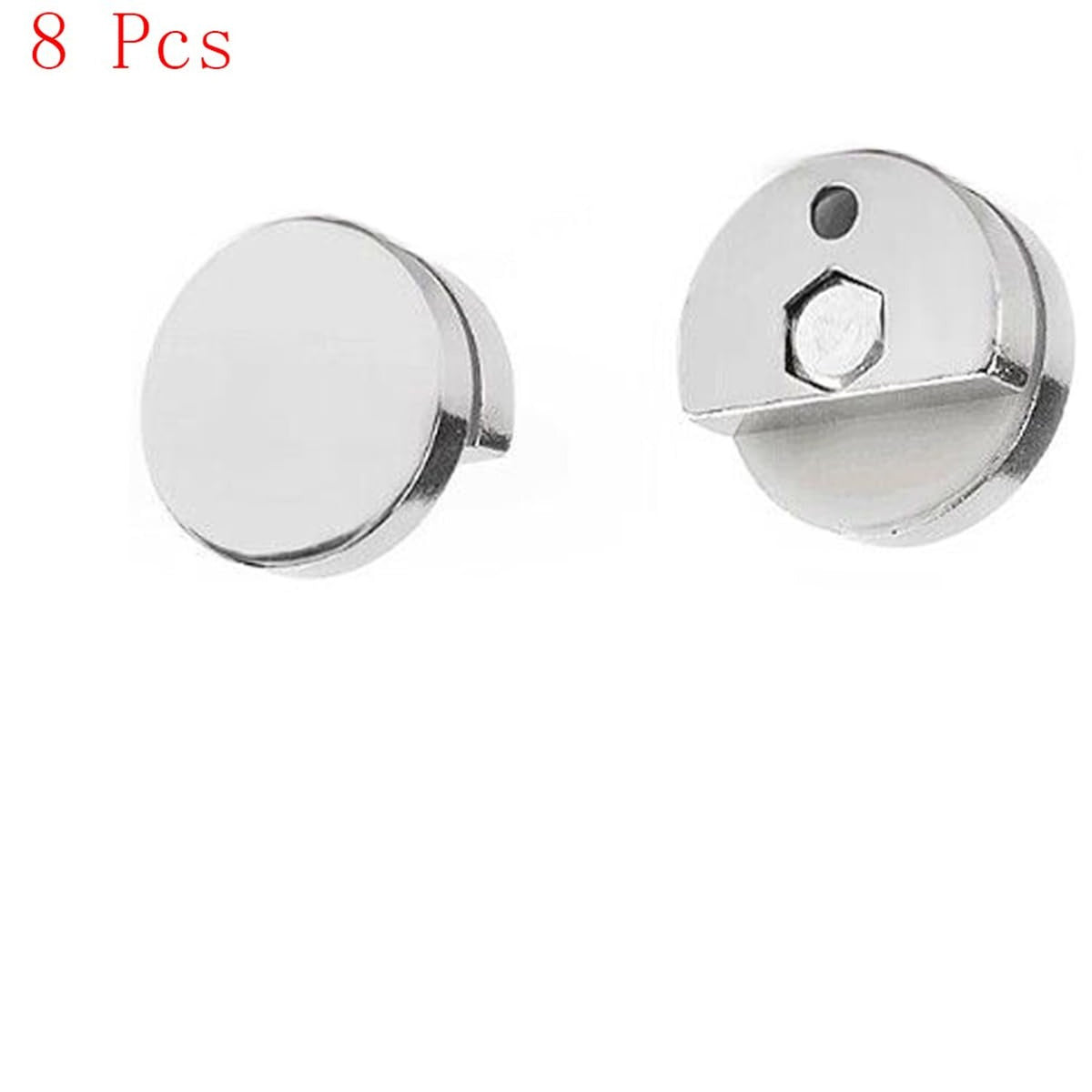 Zinc Alloy Wall-Mounted Mirror Clips Set - Round Glass Support Brackets for Bathroom and Home