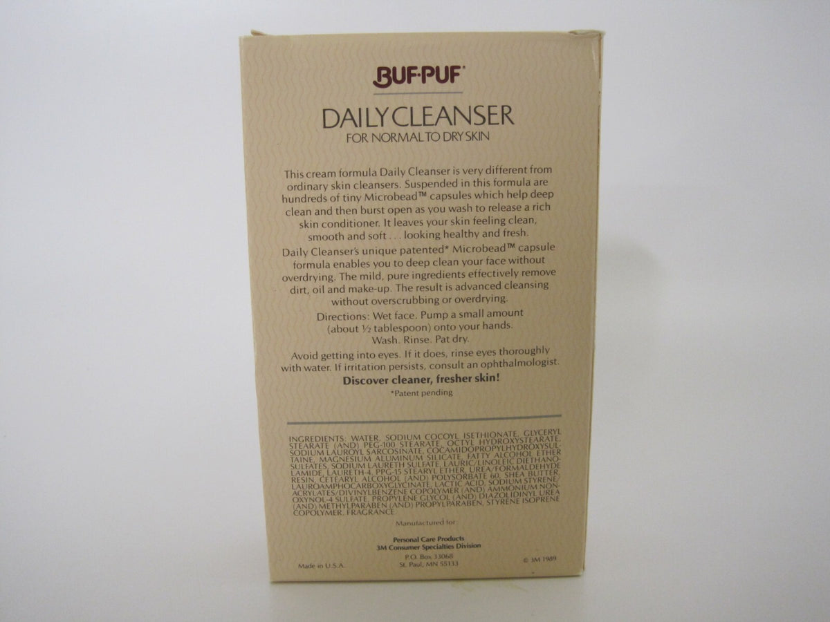 BUF-PUF Daily Cleanser Normal to Dry Skin 5.4oz Pump Vintage NOS - HTF
