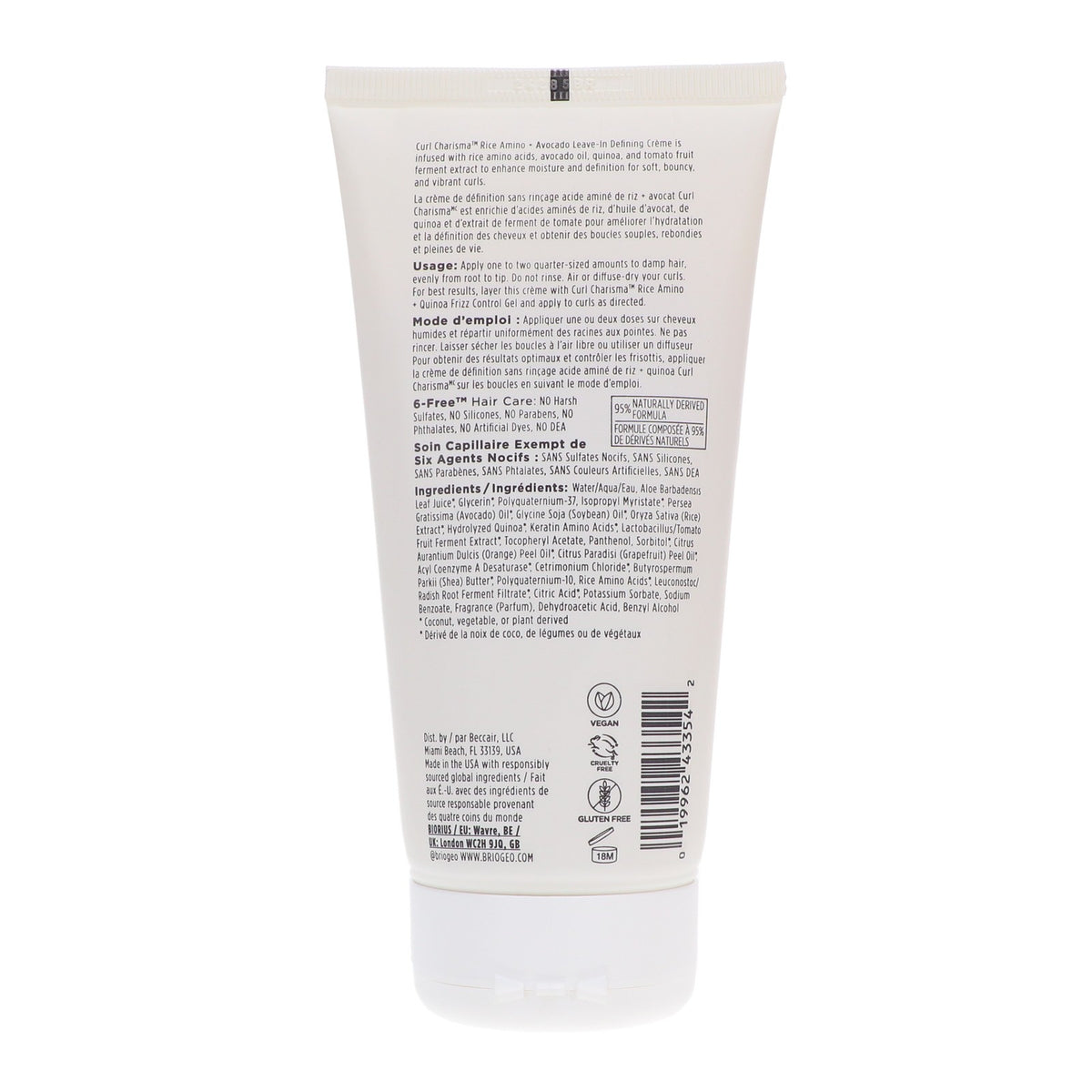 Leave-In Curl Defining Creme with Rice Amino & Avocado - 6 oz