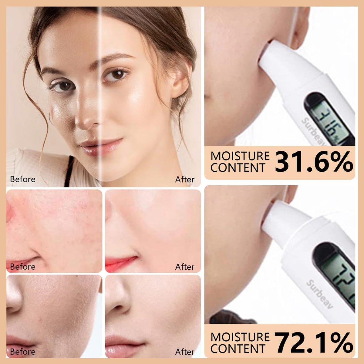 Airbrush Foundation Spray with Brush - Full Coverage Matte Makeup