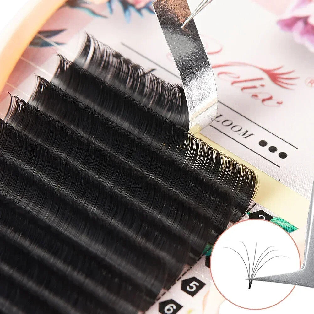 Eyelash Extension Fans - Faux Mink Volume Russian Auto Fans for Lash Artists