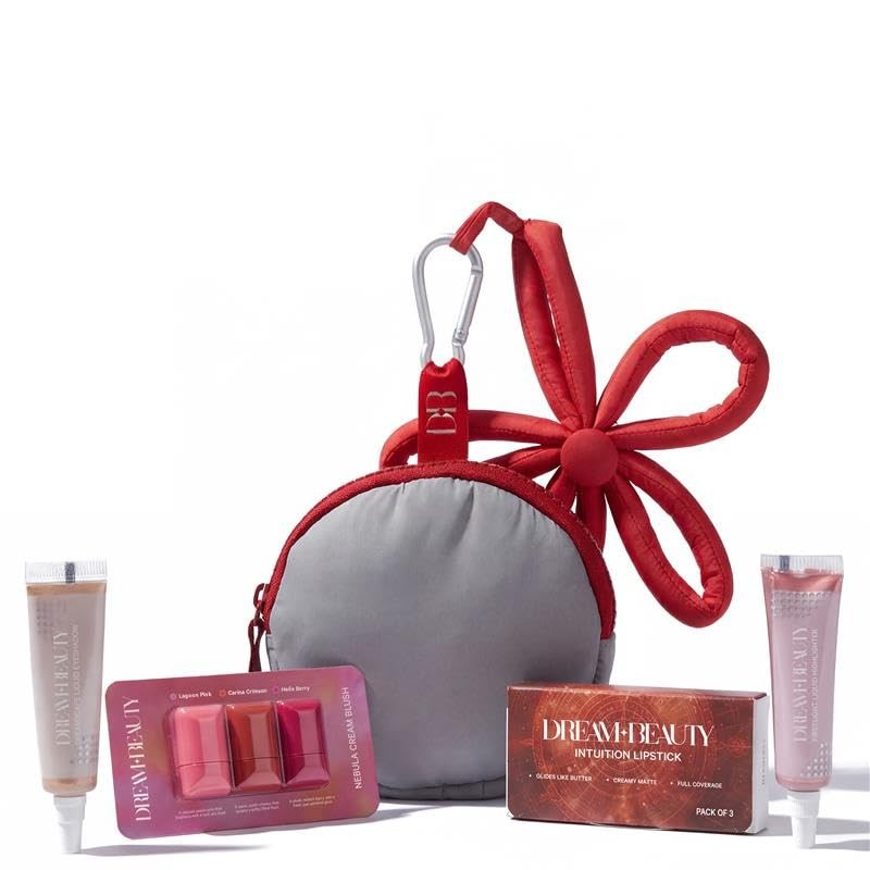 Mini Makeup Kit with Clip-On Bag - 8-Piece Travel Cosmetic Set