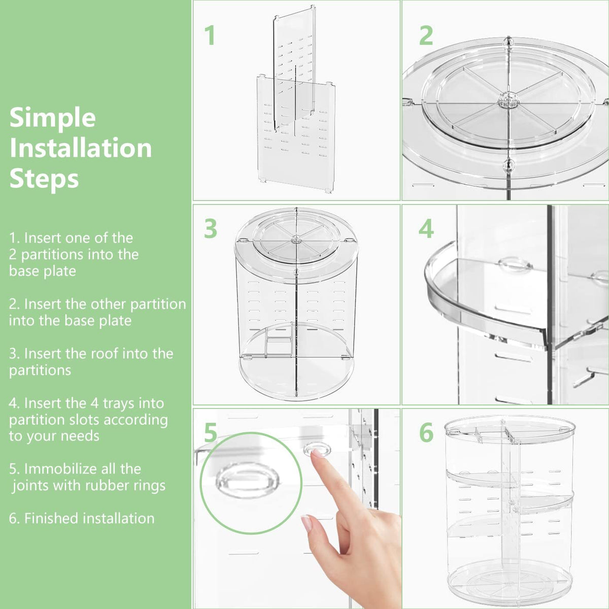 Large Capacity 360° Acrylic Rotation Makeup Organizer with Sturdy Build