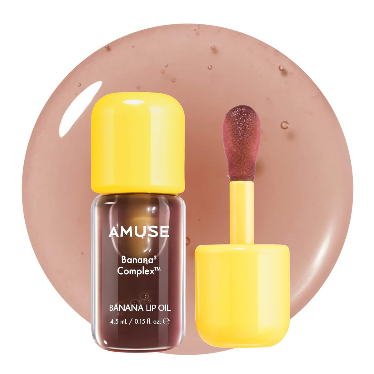 Moisturizing Lip Oil with Banana Extract - Clear Glossy Finish, 0.15 Fl Oz