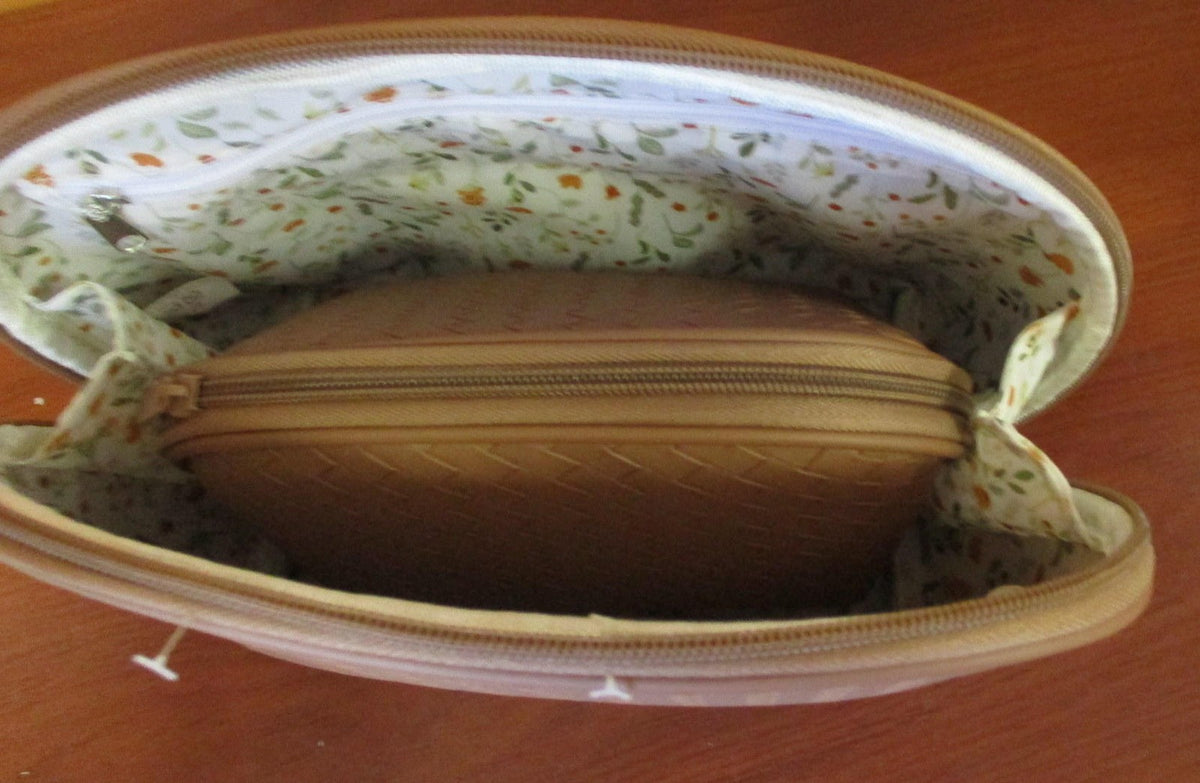 Mocha Woven 2-Piece Cosmetic Bag Set - Travel & Makeup Storage