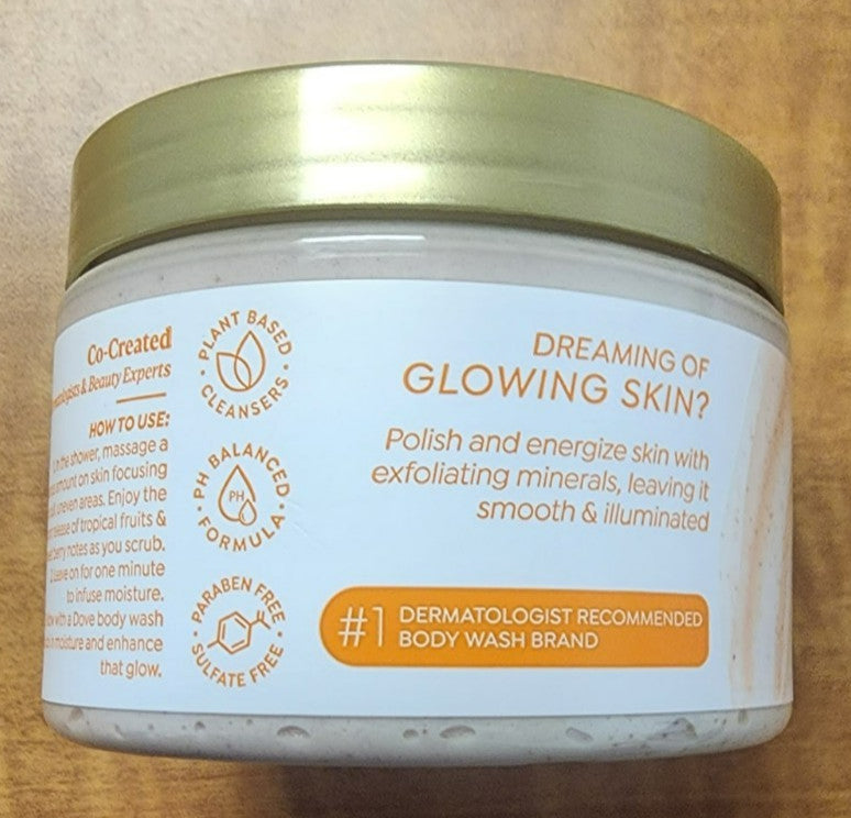 Dove Body Scrub Glow Recharge Energizes & Illuminates Skin 3 Pack 12
