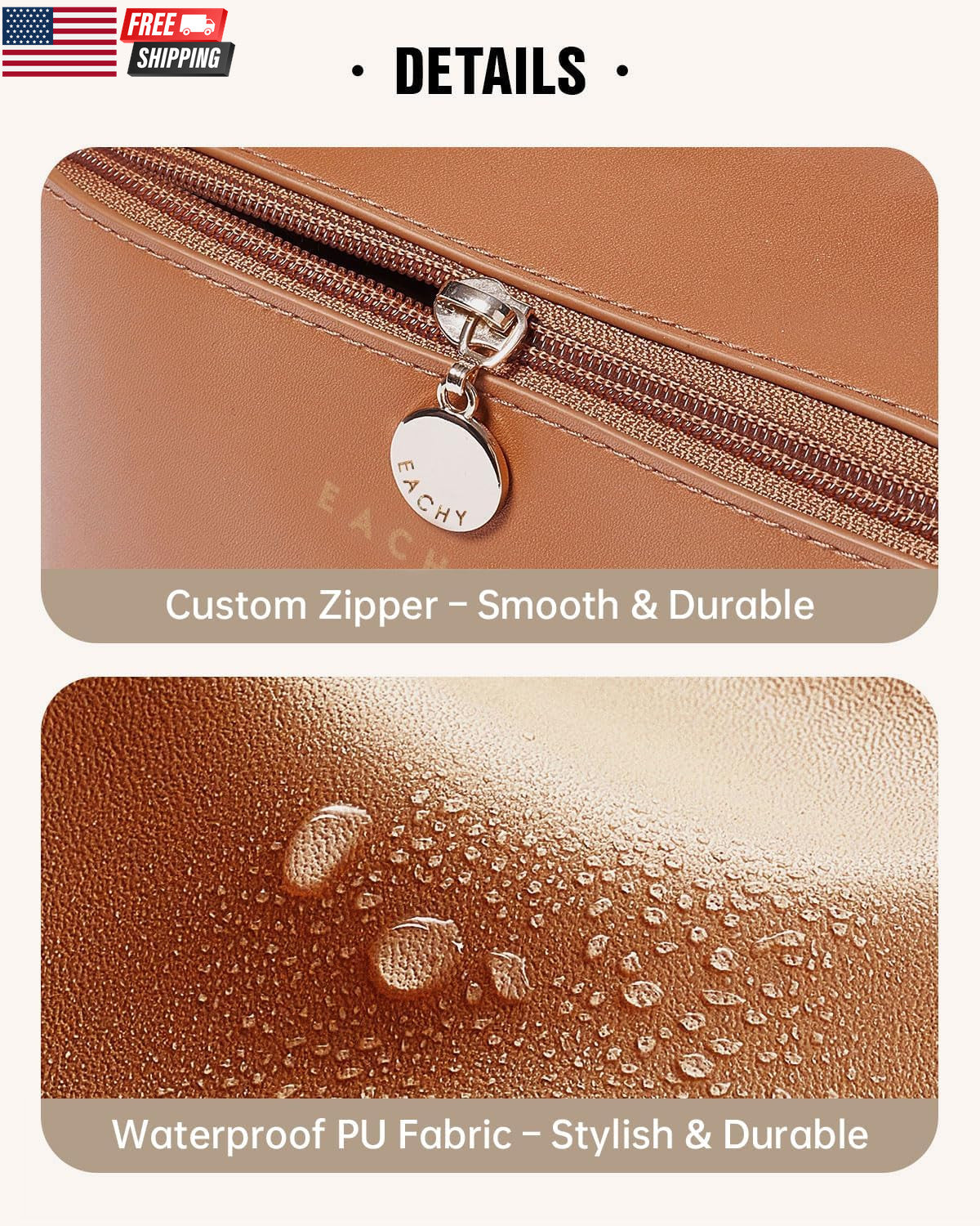 Large Capacity Waterproof Travel Makeup Bag for Women, Cosmetic Organizer