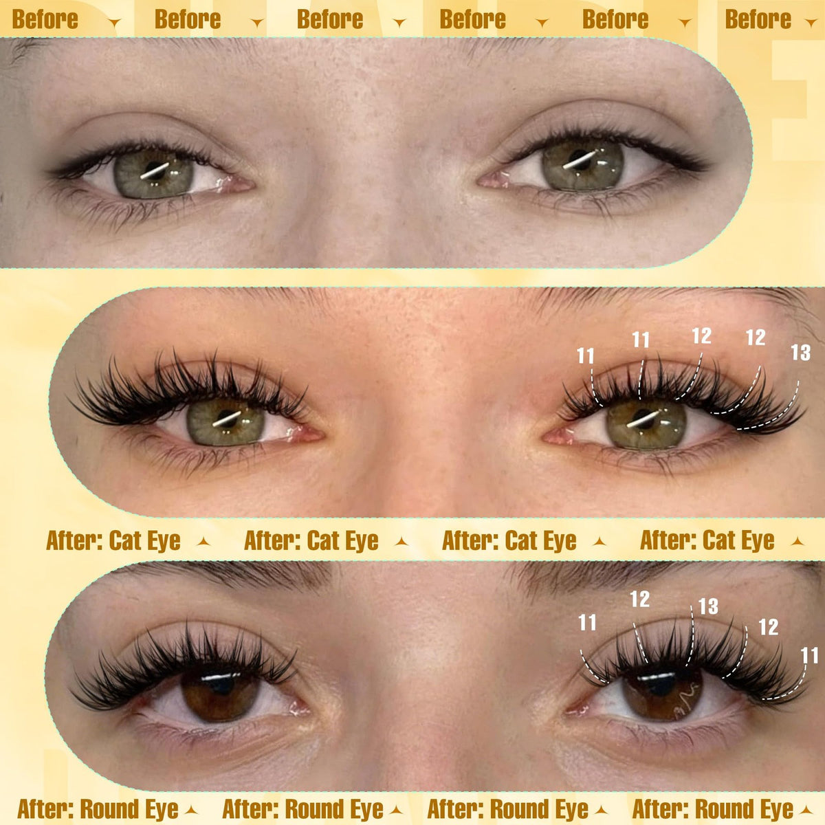 Natural Eyelash Clusters Kit - Wispy Black Lash Extensions for Eyelash Enhancement