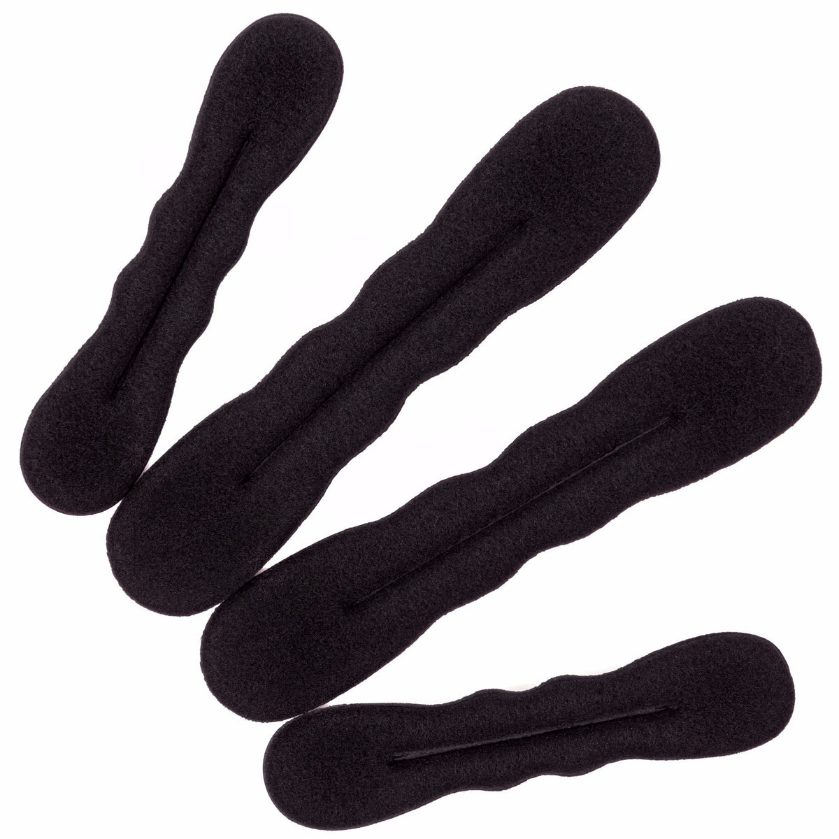 4pcs Black Magic Foam Sponge Bun Maker Hair Donut Ponytail Clip Twist