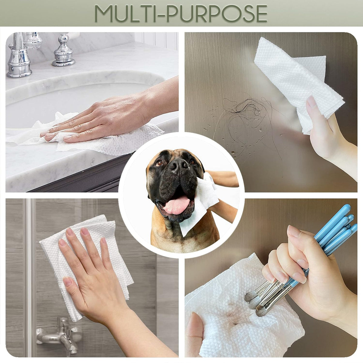 Biodegradable Disposable Face Wipes 240 Count Large Soft Towels for Sensitive Skin