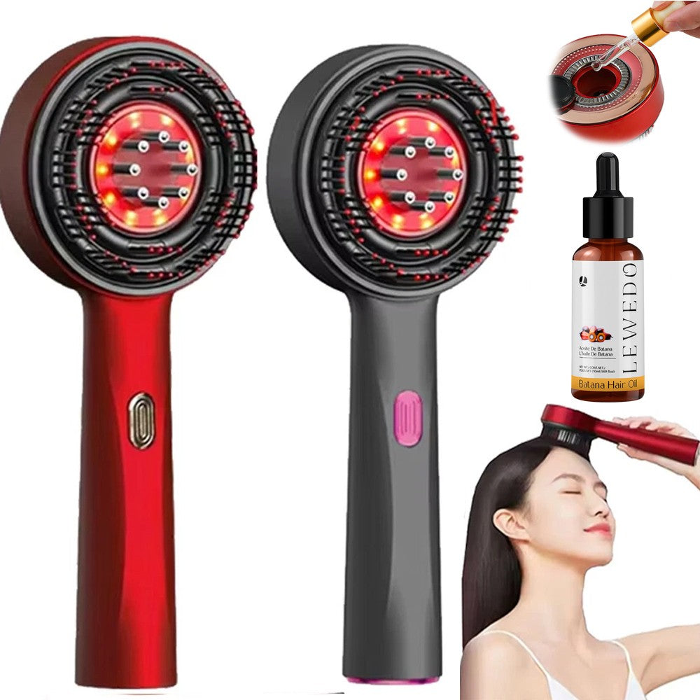 Electric Scalp Massager with Red Light Therapy & Hair Growth Oil - Deep Care & Relaxation
