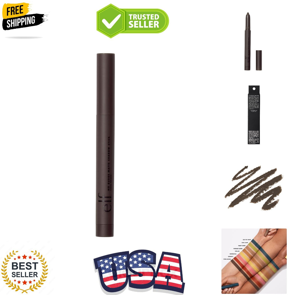 Long-Wear Matte Eyeshadow Stick - Crease-Resistant, Highly Pigmented, Cruelty-Free