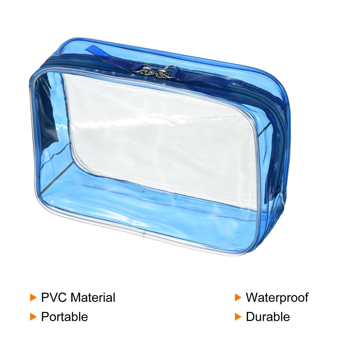 Clear Travel Toiletry Bags Set - Waterproof PVC Cosmetic Organizer, 3 Pack