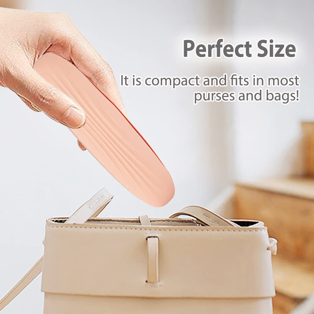 Pink Silicone Travel Makeup Brush Holder Case Portable Cosmetic Pouch