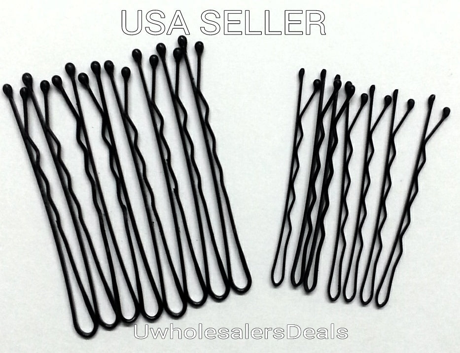 200 Black Bobby Pins Hair Clips w/Ball Tips Fashion Styling NEW