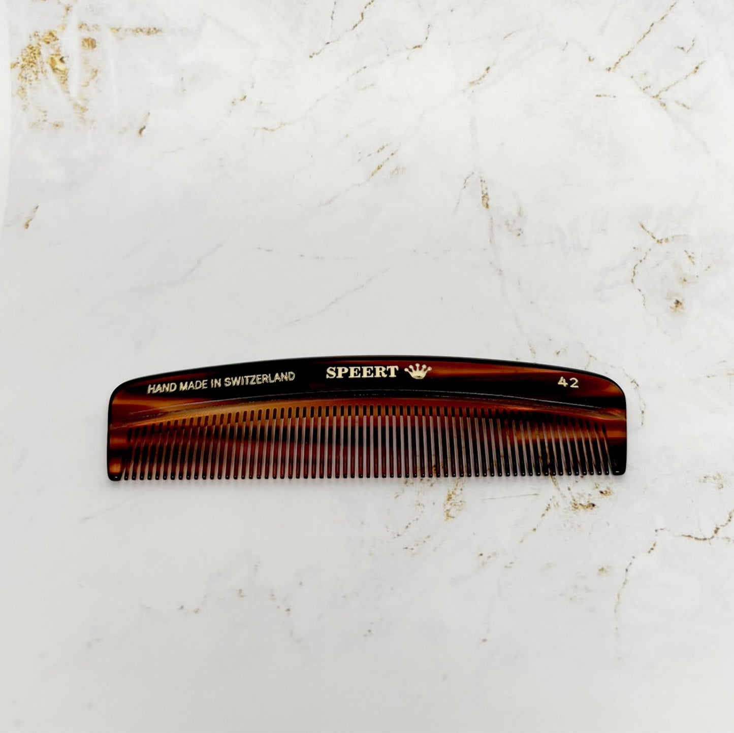 Handmade Swiss Cellulose Acetate Comb - Tortoise Brown, 4.6 x 1.1 Inches