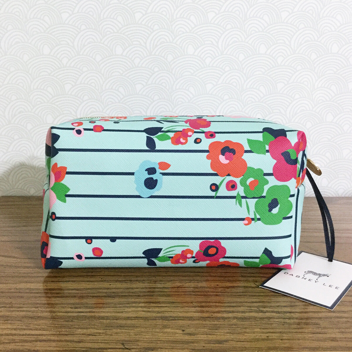 Dabney Lee Floral Stripe Cosmetic Bag – Travel Makeup & Toiletry Organizer