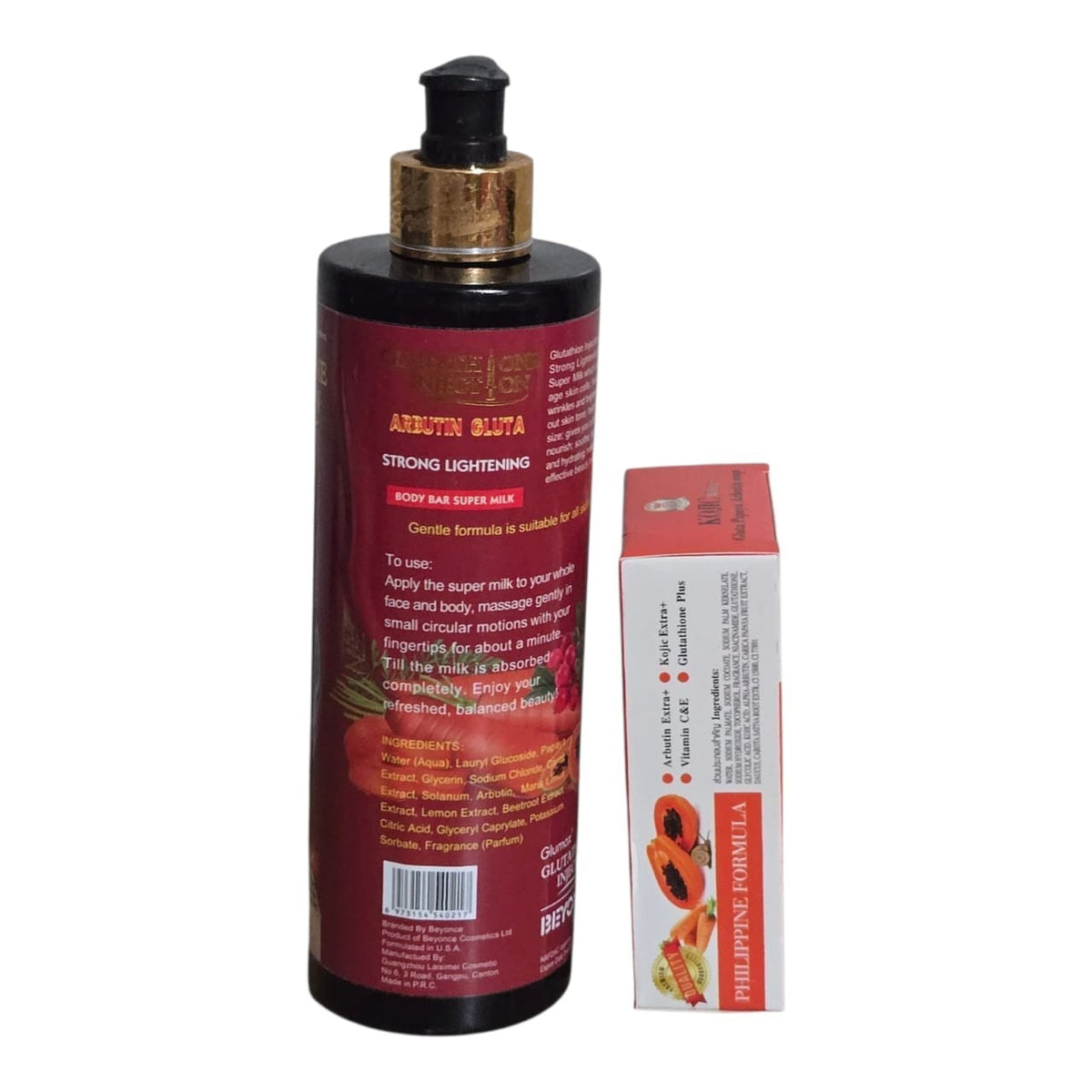 Beyonce Gluta Arbutin Body Lotion 500ml with Kojic & Natural Extracts