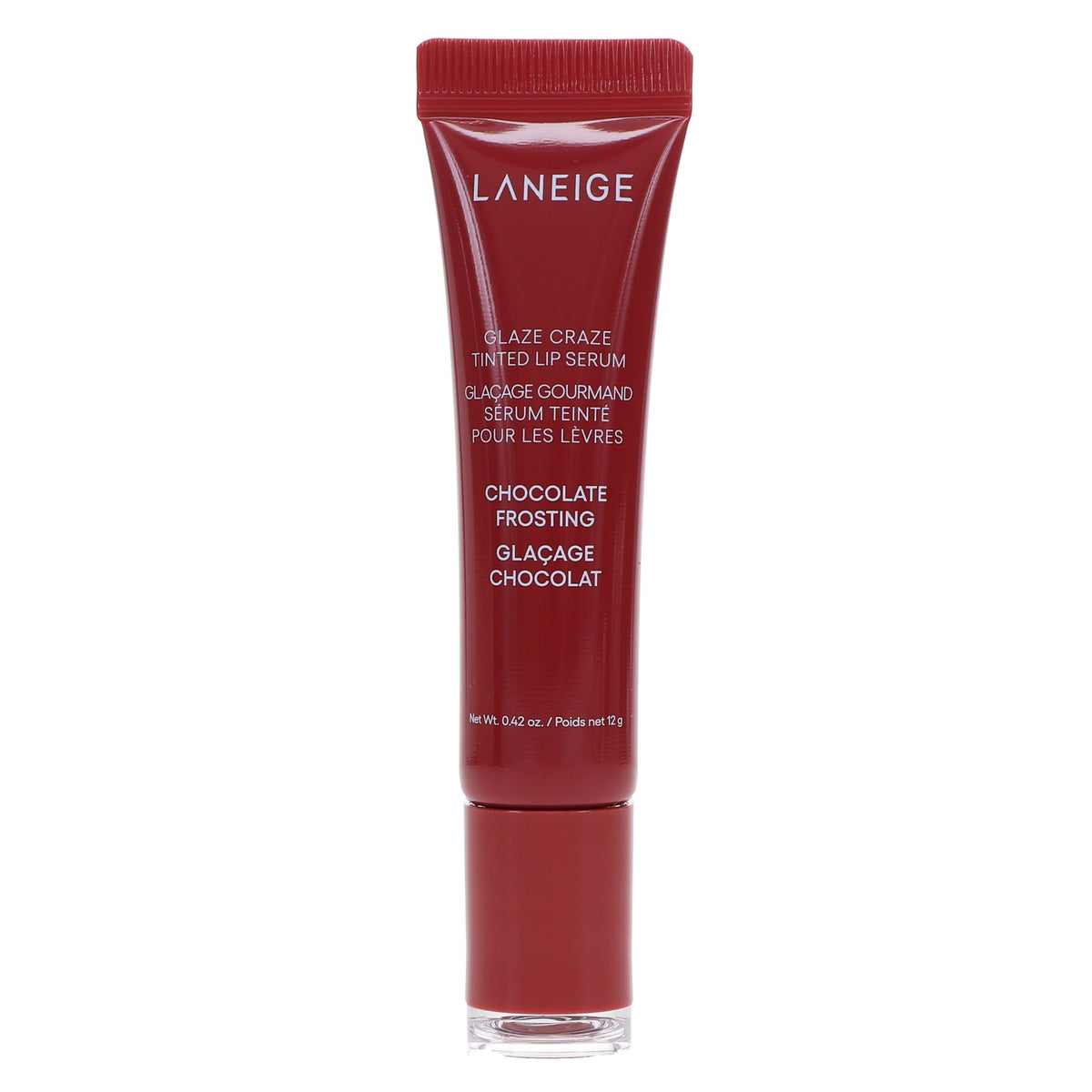 Lip Serum with Sheer Chocolate Tint and High-Gloss Finish - Hydrating Lip Gloss